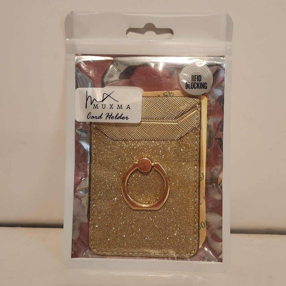 Brand New 2 1/2” x 4” Goldtone Sparkly Wallet Phone Back